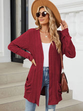 Load image into Gallery viewer, Pocketed Open Front Long Sleeve Cardigan (multiple color options)
