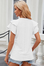 Load image into Gallery viewer, Eyelet Notched Flutter Sleeve Top (multiple color options)

