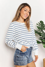 Load image into Gallery viewer, Serene Skyline Striped Long Sleeve Round Neck Top
