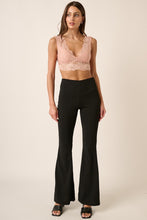 Load image into Gallery viewer, Crepe Knit Elastic Waist Flare Leg Pants
