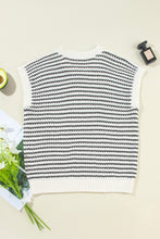 Load image into Gallery viewer, Striped Round Neck Cap Sleeve Sweater (multiple color options)
