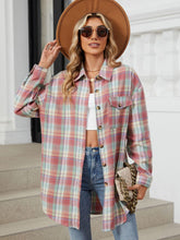 Load image into Gallery viewer, Plaid Collared Neck Long Sleeve Shirt (multiple color options)
