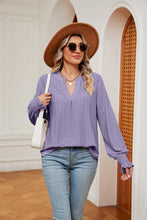 Load image into Gallery viewer, Notched Neck Flounce Sleeve Blouse (multiple color options)
