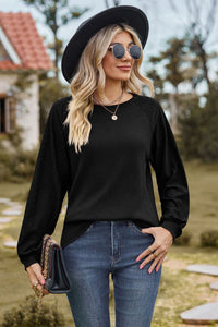 Round Neck Raglan Sleeve Top (multiple color options)