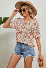 Load image into Gallery viewer, Round Neck Flounce Sleeve Blouse (multiple color &amp; print options)
