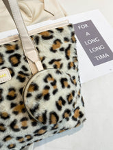 Load image into Gallery viewer, Leopard Faux Fur Tote Bag with Coin Purse (2 color options)
