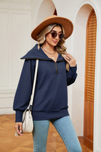 Load image into Gallery viewer, Half-Zip Collared Sweatshirt (multiple color options)
