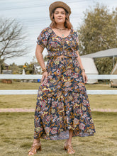 Load image into Gallery viewer, Tie Neck Short Sleeve Top and Skirt Set

