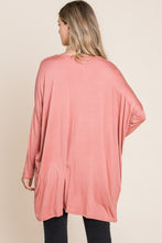 Load image into Gallery viewer, Round Neck Long Sleeve Oversized Top in Brick
