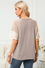 Load image into Gallery viewer, Color Block Round Neck Half Sleeve Top
