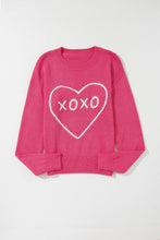 Load image into Gallery viewer, XOXO Round Neck Drop Shoulder Sweater (2 color options)
