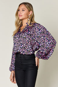 Printed Balloon Sleeve Shirt