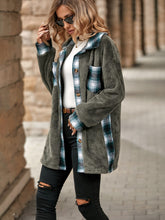 Load image into Gallery viewer, Plaid Contrast Dropped Shoulder Coat (multiple color options)
