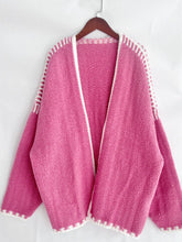 Load image into Gallery viewer, Contrast Open Front Dropped Shoulder Cardigan (multiple color options)
