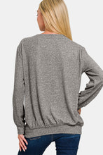 Load image into Gallery viewer, Melange Round Neck Top in Charcoal
