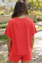 Load image into Gallery viewer, Round Neck Dropped Shoulder Top and Shorts Set (multiple color options)
