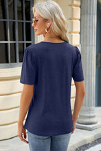 Load image into Gallery viewer, Ruched Round Neck Short Sleeve Top (multiple color options)
