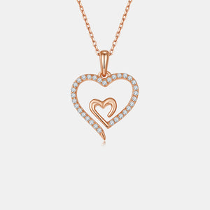 Moissanite 925 Sterling Silver Heart Pendant Necklace (multiple color options)