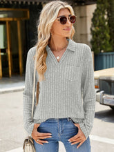 Load image into Gallery viewer, Ribbed Johnny Collar Long Sleeve Top (multiple color options)
