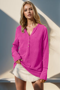 Notched Thumbhole Long Sleeve Top (multiple color options)