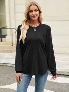 Round Neck Long Sleeve Top (multiple color options)