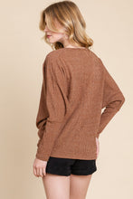 Load image into Gallery viewer, Drop Shoulder Long Sleeve Knit Top
