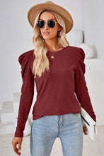 Load image into Gallery viewer, Round Neck Puff Sleeve Top (multiple color options)
