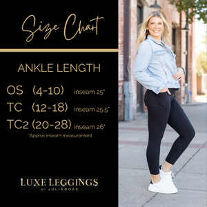 The Amy - 7/8 Ankle CHARCOAL Length Leggings with Pockets - Luxe by Julia Rose®