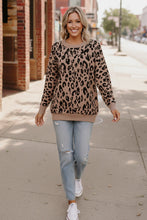 Load image into Gallery viewer, Leopard Jacquard Oversized Sweater Knit Top
