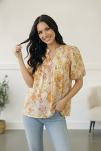 Load image into Gallery viewer, Sunlit Garden Notch Neck Blouse
