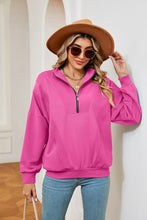 Load image into Gallery viewer, Half-Zip Dropped Shoulder Sweatshirt (multiple color options)
