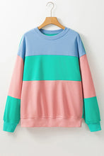 Load image into Gallery viewer, Color Block Round Neck Long Sleeve Sweatshirt (multiple color options)
