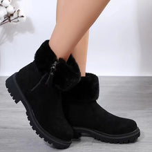 Load image into Gallery viewer, Suede Faux Fur Boots with Side Zipper (multiple color options)
