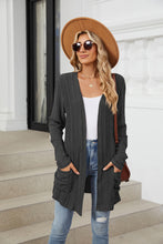 Load image into Gallery viewer, Pocketed Open Front Long Sleeve Cardigan (multiple color options)
