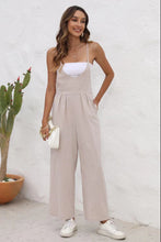 Load image into Gallery viewer, Tie Back Sleeveless Wide Leg Jumpsuit (multiple color options)
