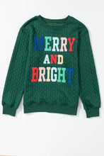 Load image into Gallery viewer, MERRY AND BRIGHT Cable Knit Pullover Sweatshirt (multiple color options)
