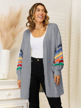 Load image into Gallery viewer, Striped Open Front Dropped Shoulder Cardigan (multiple color options)
