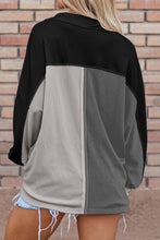 Load image into Gallery viewer, Color Block Collared Neck Long Sleeve Top  (multiple color options)
