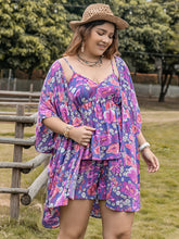 Load image into Gallery viewer, Printed Cami, Open Front Cover Up and Shorts Set
