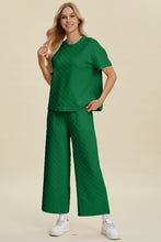 Load image into Gallery viewer, Texture Round Neck Short Sleeve Top and Pants Set  (multiple color options)
