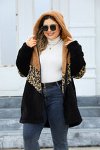 Load image into Gallery viewer, Leopard Zip Up Hooded Outerwear
