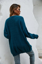 Load image into Gallery viewer, Open Front Openwork Fuzzy Cardigan with Pockets (multiple color options)
