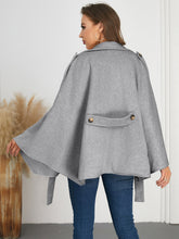 Load image into Gallery viewer, Double-Breasted Tie Waist Poncho (multiple color options)
