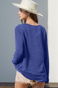 Notched Thumbhole Long Sleeve Top (multiple color options)