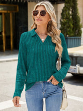 Load image into Gallery viewer, Ribbed Johnny Collar Long Sleeve Top (multiple color options)
