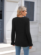 Load image into Gallery viewer, Lace Detail V-Neck Long Sleeve Top (multiple color options)
