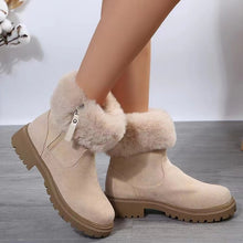 Load image into Gallery viewer, Suede Faux Fur Boots with Side Zipper (multiple color options)
