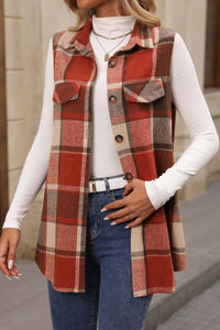 Plaid Button Up Vest (multiple color options)