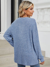 Load image into Gallery viewer, Ribbed Notched Long Sleeve Top (multiple color options)
