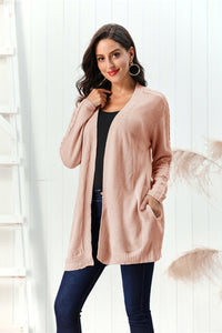 Cable-Knit Open Front Long Sleeve Cardigan (multiple color options)